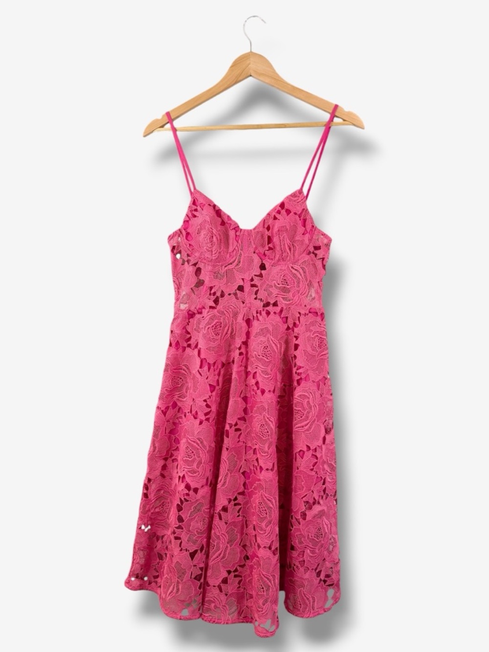 Lovers & Friends Angela Midi Dress Size S Pink Lace Formal Bridal Wedding Shower